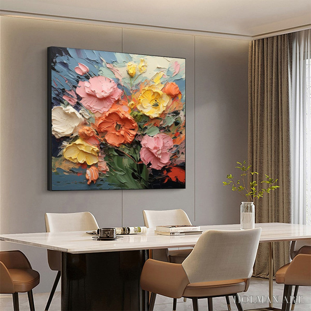 HOLMAN ART Blooming Bouquet – Textured Floral Oil Painting - image 4