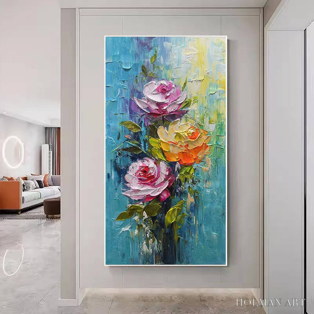 HOLMAN ART Chroma Roses – Colorful Roses Floral Impasto Oil Painting - image 2