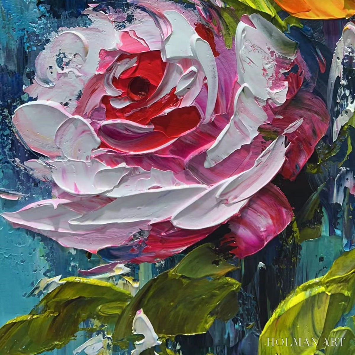 HOLMAN ART Chroma Roses – Colorful Roses Floral Impasto Oil Painting - image 3