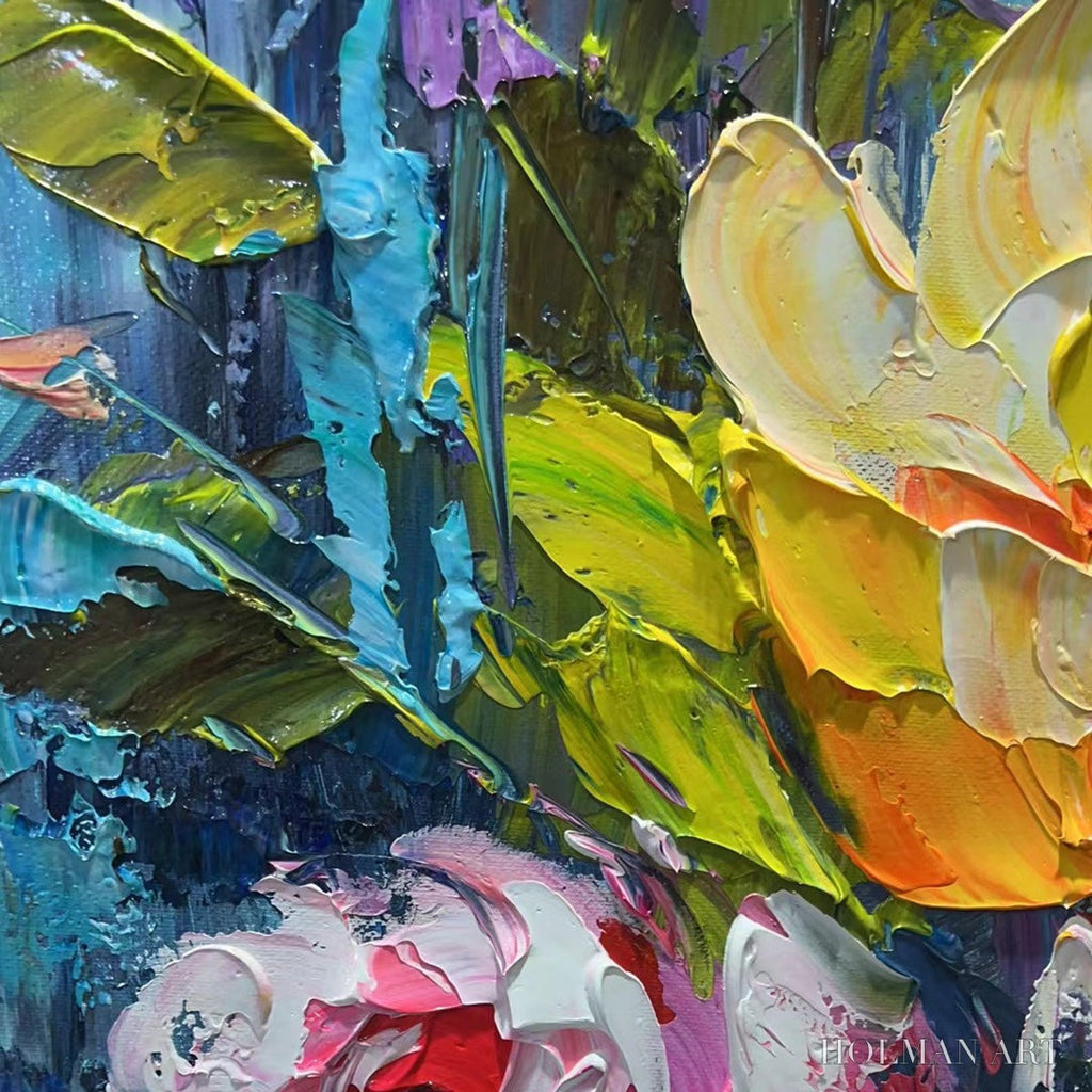 HOLMAN ART Chroma Roses – Colorful Roses Floral Impasto Oil Painting - image 5