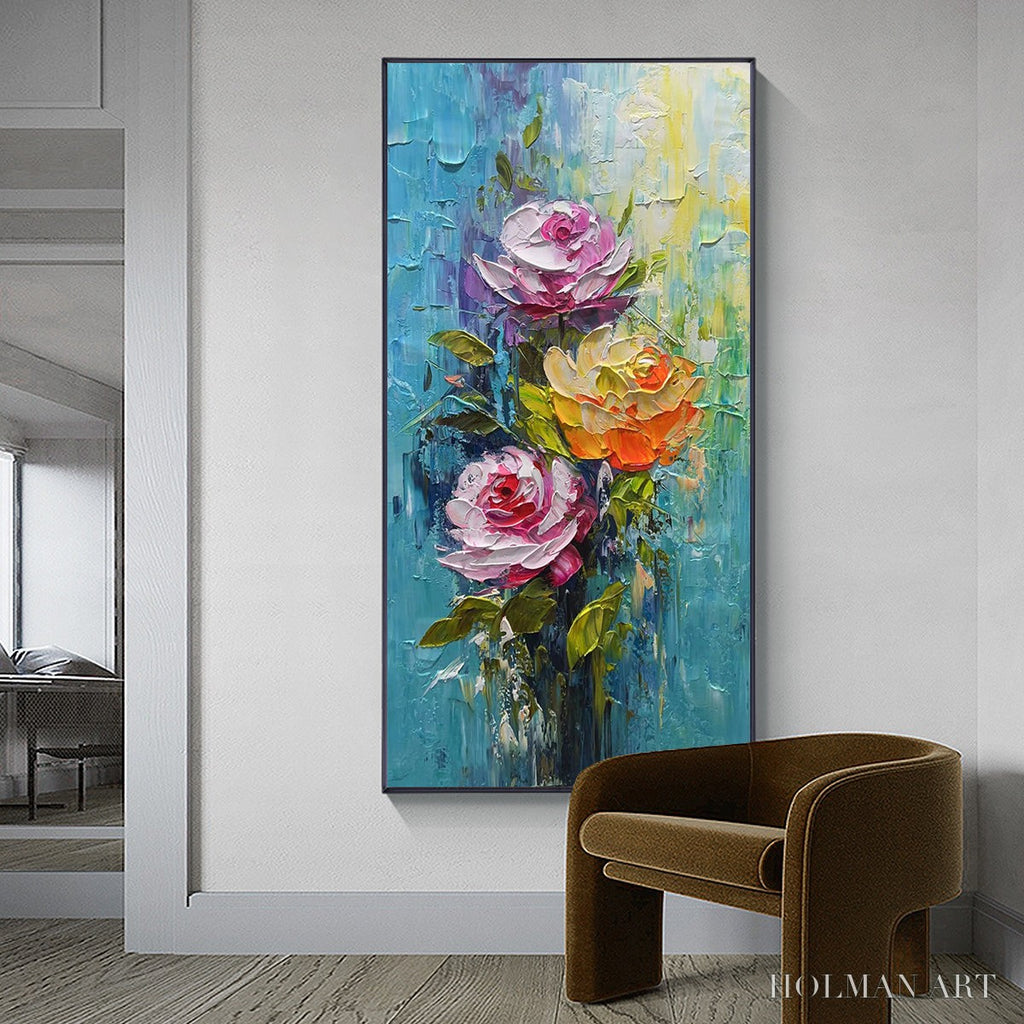 HOLMAN ART Chroma Roses – Colorful Roses Floral Impasto Oil Painting - image 6