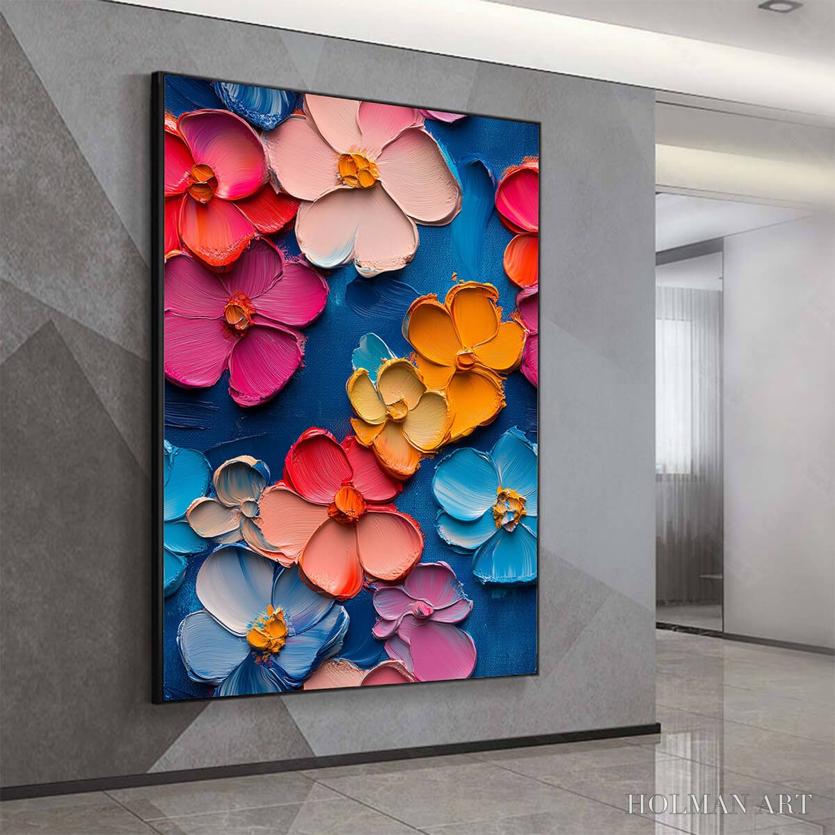 HOLMAN ART Jewel Garden – Colorful Impasto Floral Oil Painting on Canvas - image 3