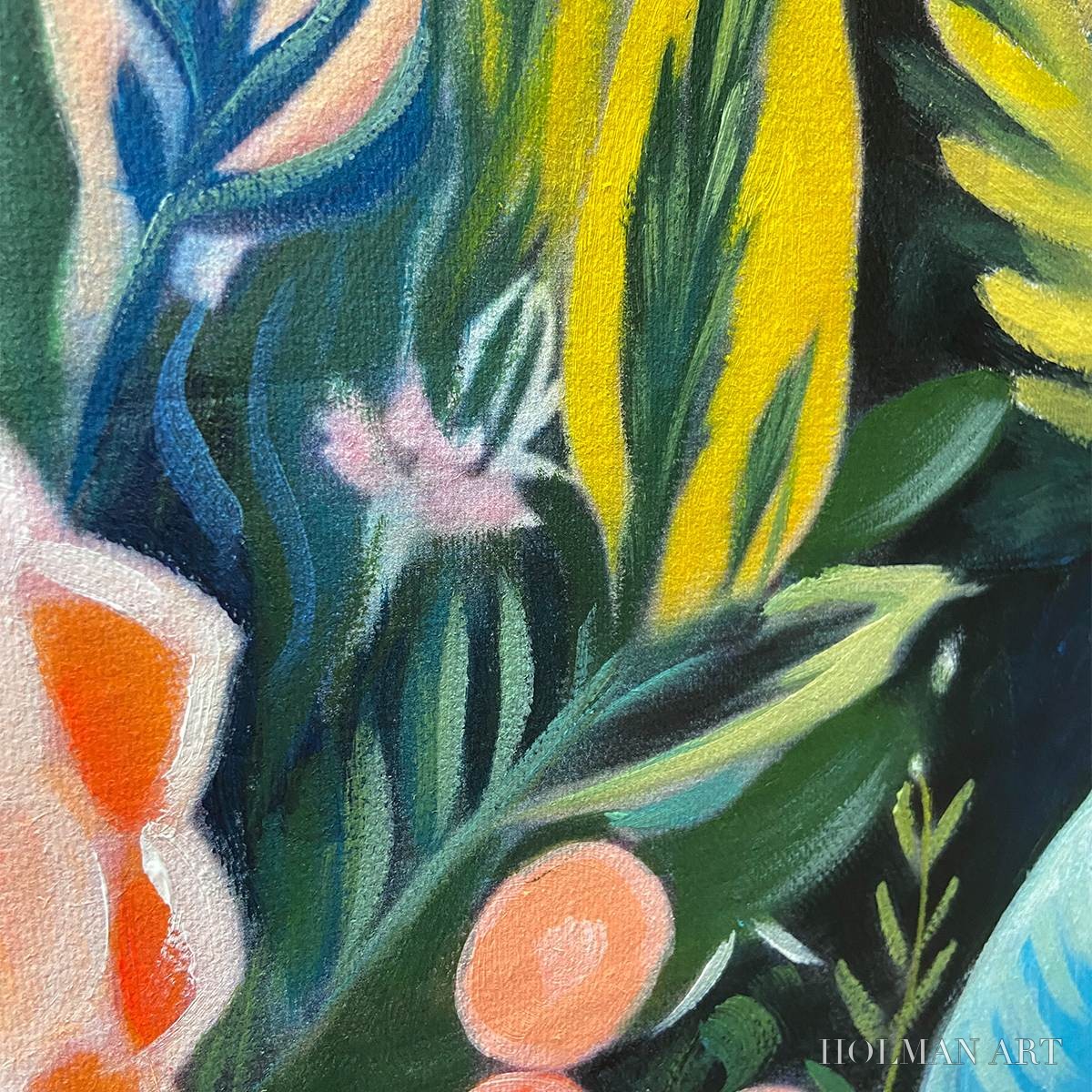 HOLMAN ART Midnight Garden – Vibrant Floral Boho Oil Painting - image 5