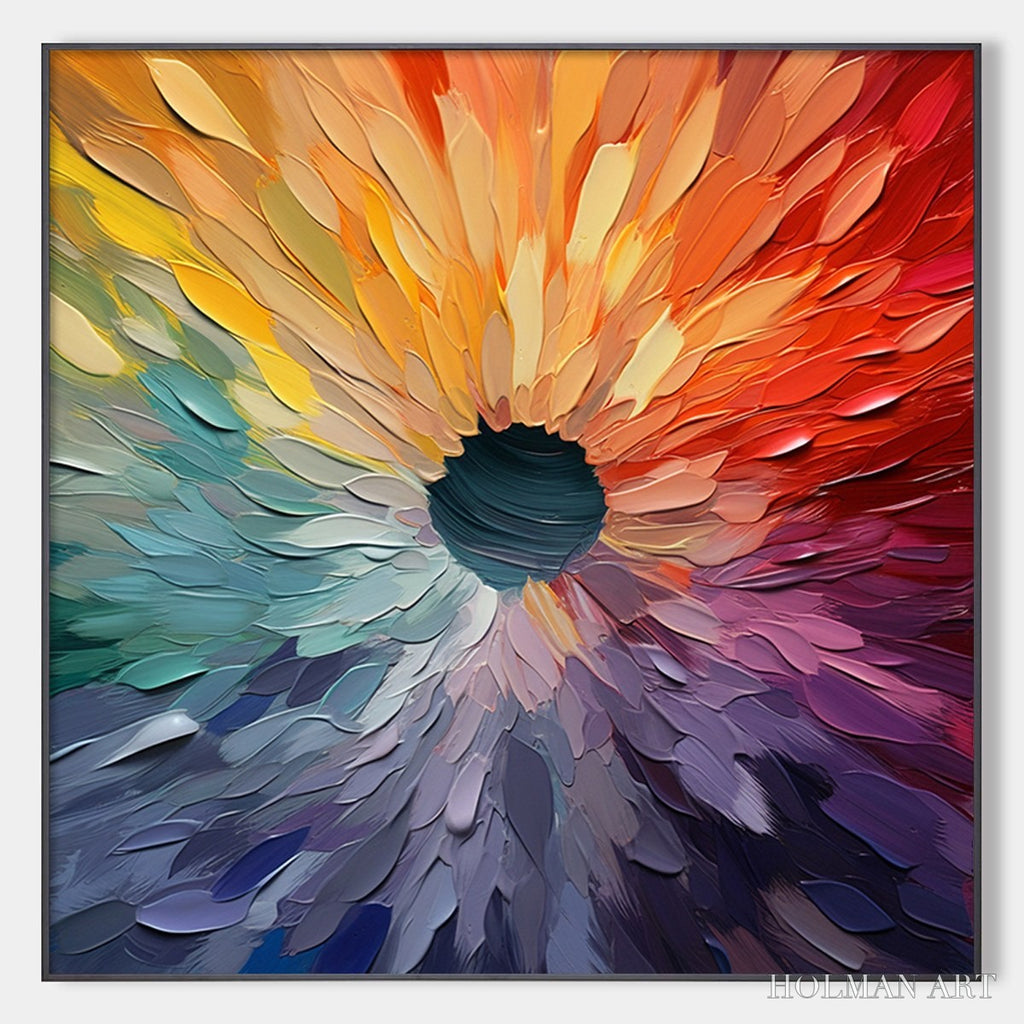 HOLMAN ART Chroma Bloom – Colorful Abstract Impasto Oil Painting - image 1