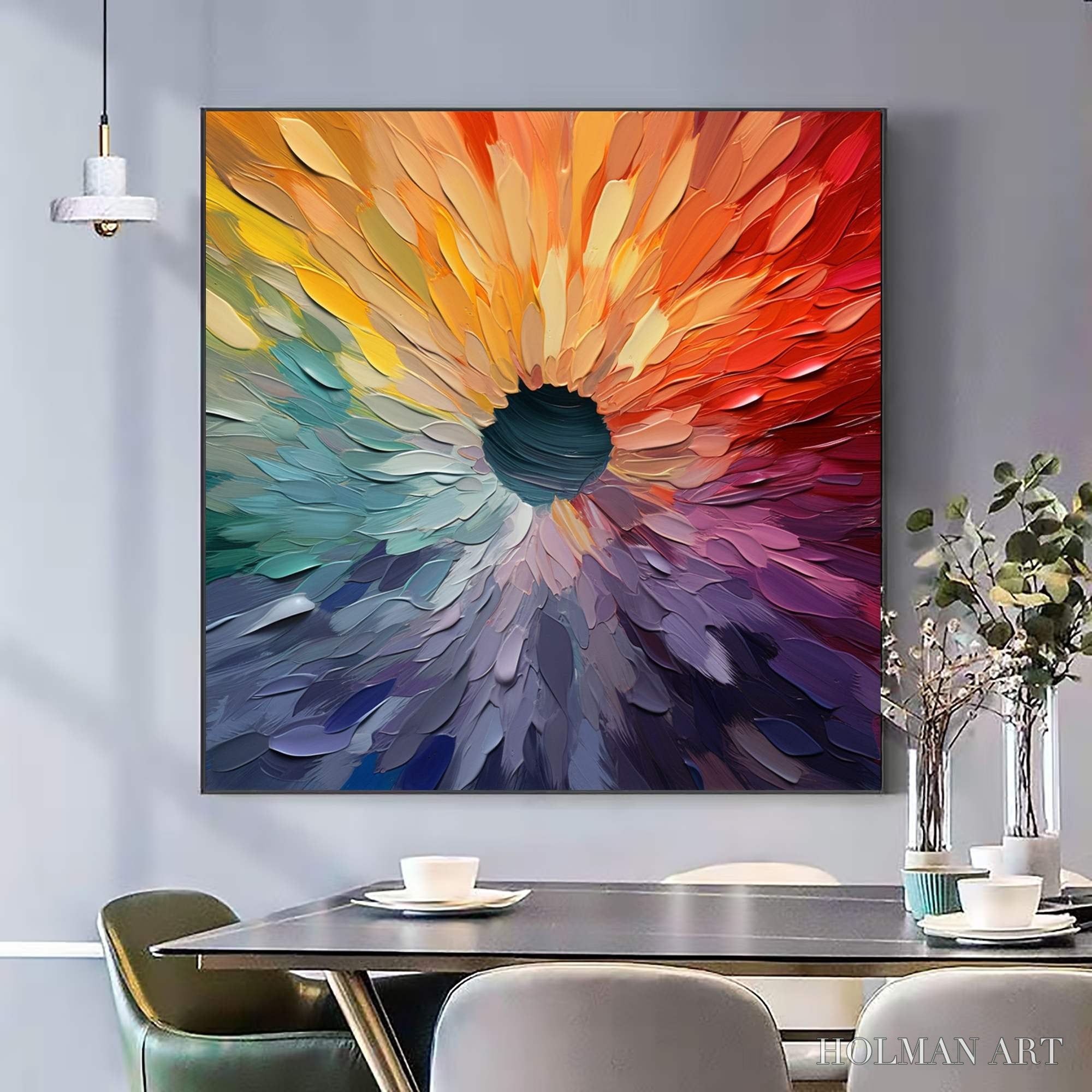 HOLMAN ART Chroma Bloom – Colorful Abstract Impasto Oil Painting - image 4