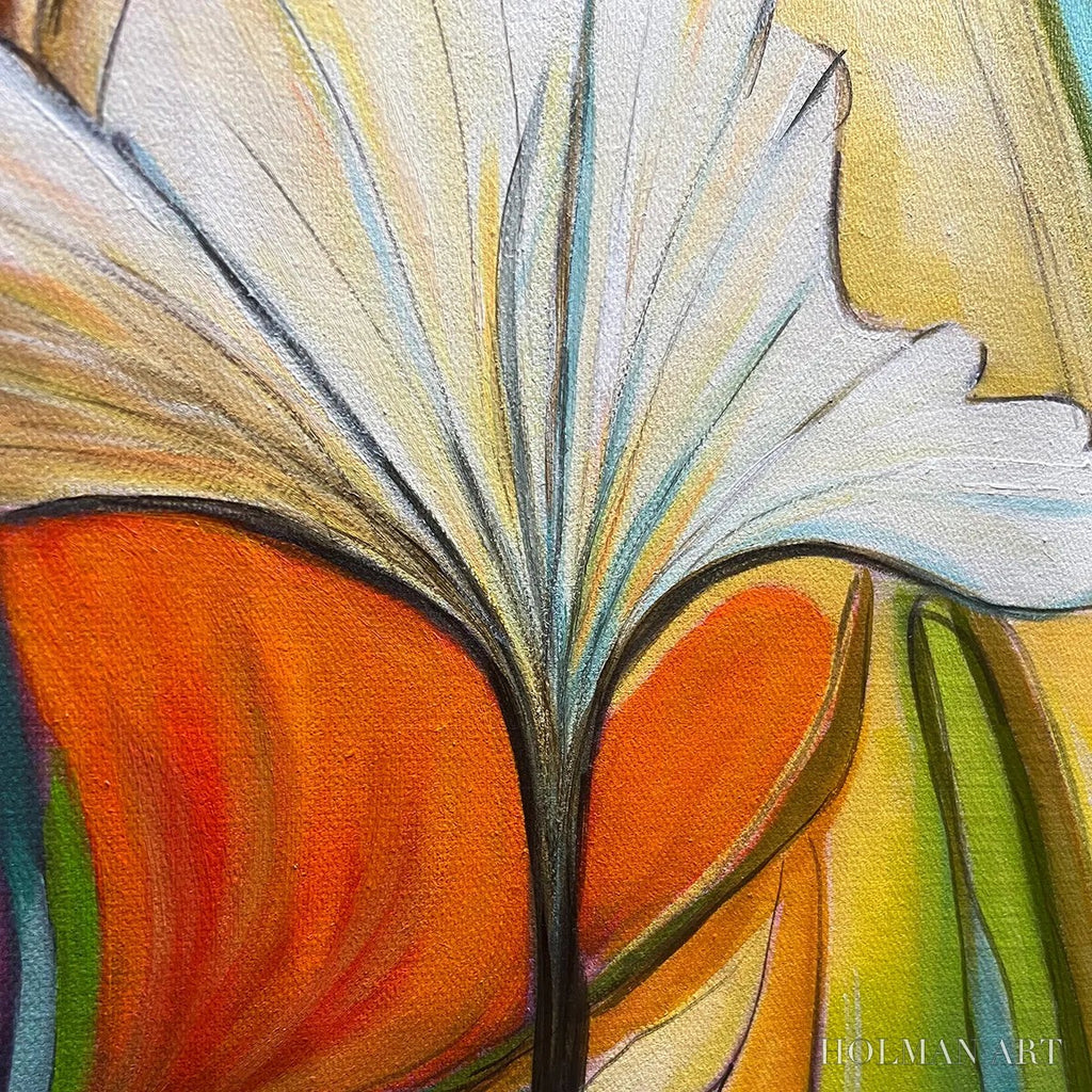 HOLMAN ART Botanical Symphony – Modern Abstract Floral Oil Painting - image 6