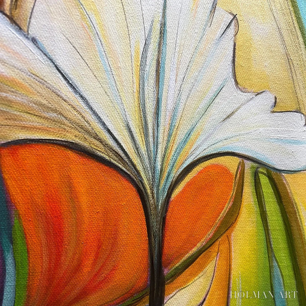 HOLMAN ART Botanical Symphony – Modern Abstract Floral Oil Painting - image 6