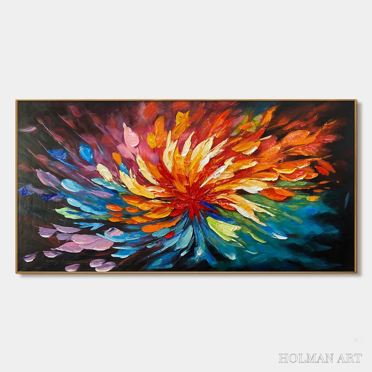 HOLMAN ART Cosmic Bloom – Textured Abstract Oil Painting on Canvas - image 1