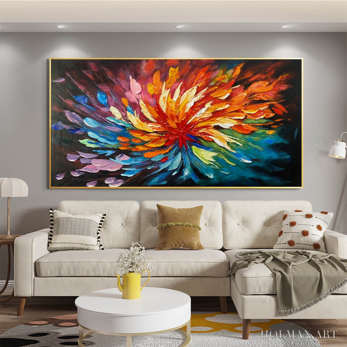 HOLMAN ART Cosmic Bloom – Textured Abstract Oil Painting on Canvas - image 2