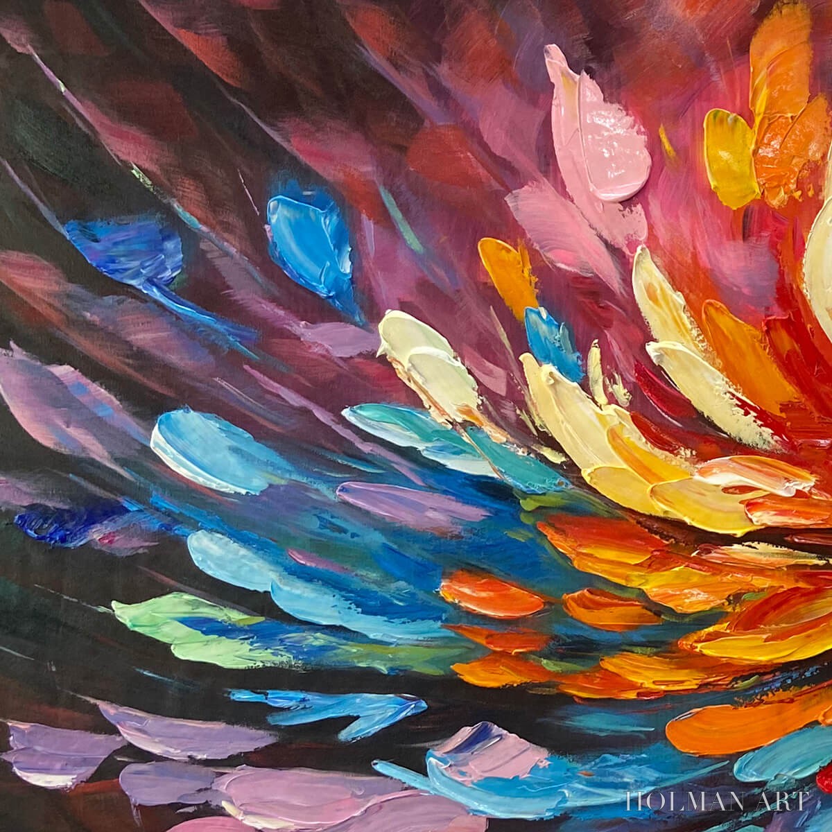 HOLMAN ART Cosmic Bloom – Textured Abstract Oil Painting on Canvas - image 3