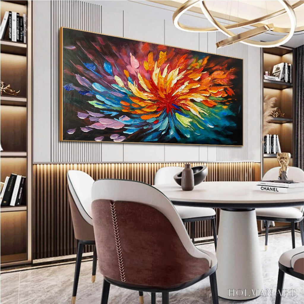HOLMAN ART Cosmic Bloom – Textured Abstract Oil Painting on Canvas - image 4