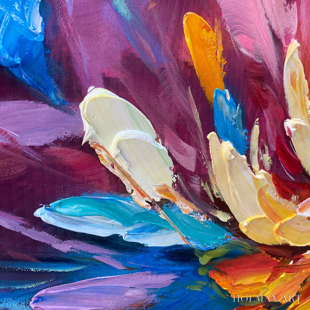 HOLMAN ART Cosmic Bloom – Textured Abstract Oil Painting on Canvas - image 5