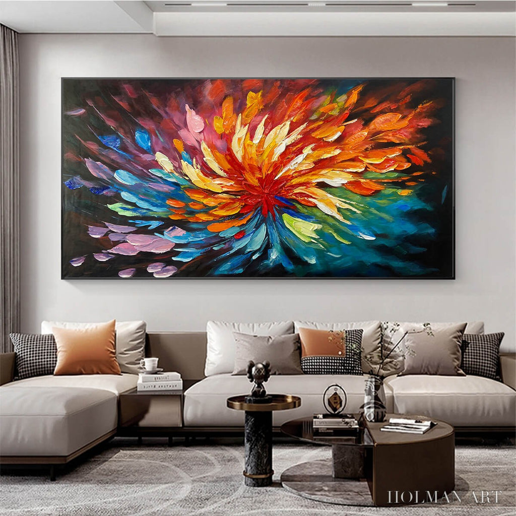 HOLMAN ART Cosmic Bloom – Textured Abstract Oil Painting on Canvas - image 6