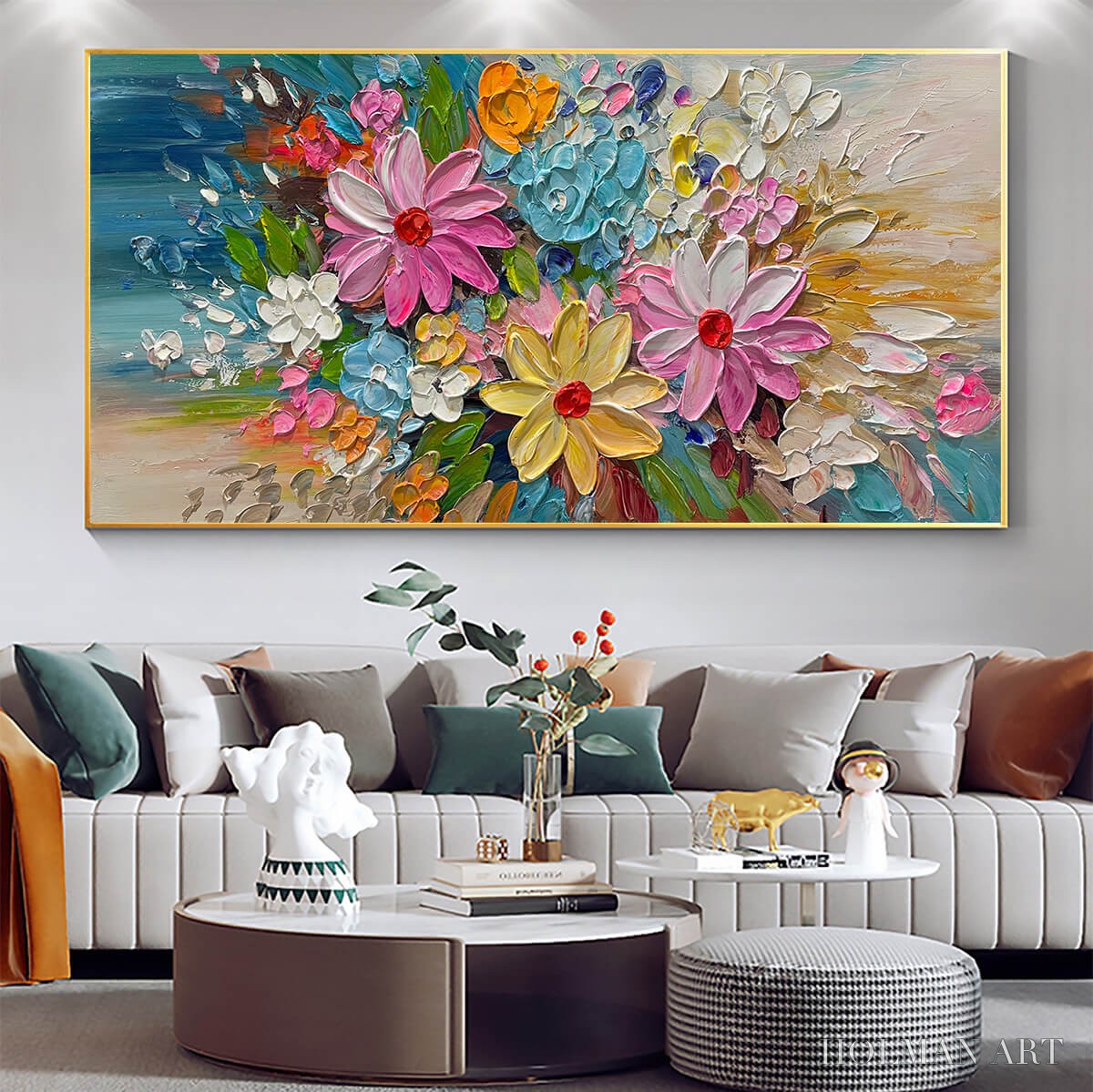 HOLMAN ART Blooming Rhapsody – Colorful Floral Impasto Oil Painting - image 2