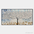 HOLMAN ART Blossom Dream – Textured Blossom Tree Painting in White and Gold - image 1