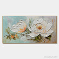 HOLMAN ART Peony Harmony – Impasto Peony Painting in Soft White and Peach - image 1