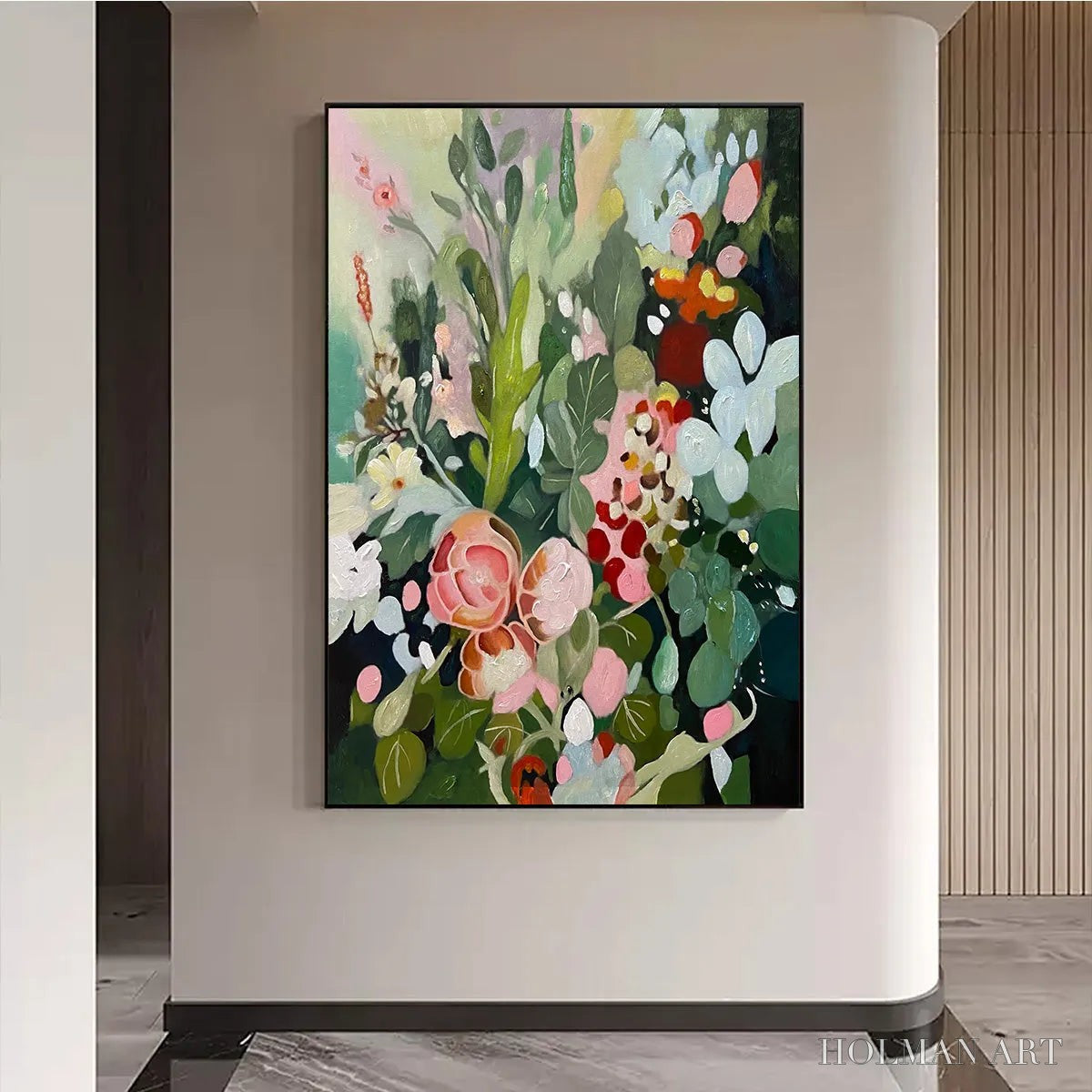 HOLMAN ART Secret Garden – Vertical Floral Painting in Vibrant Colors - image 6