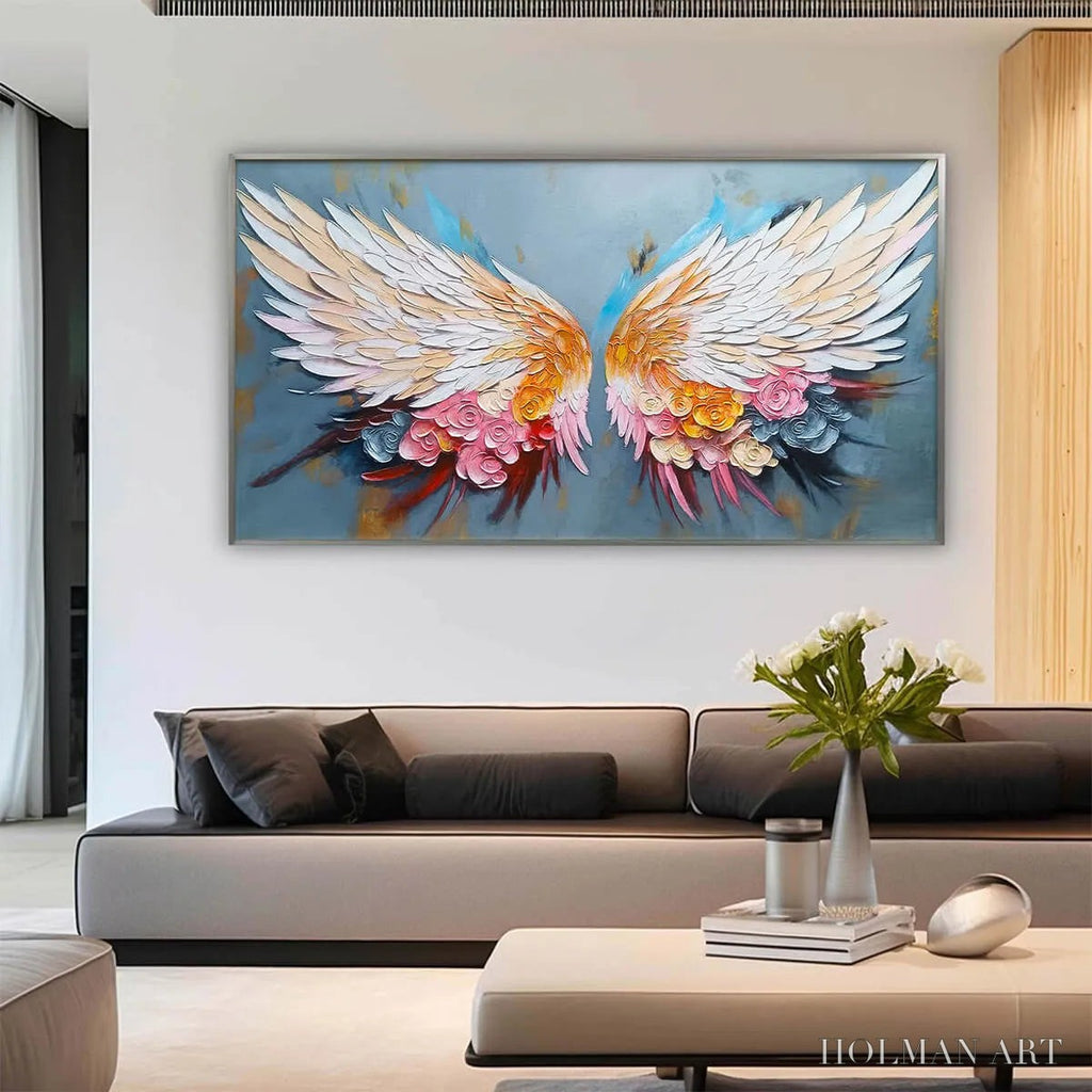 HOLMAN ART Floral Flight – Textured Floral Wings Oil Painting on Canvas - image 2