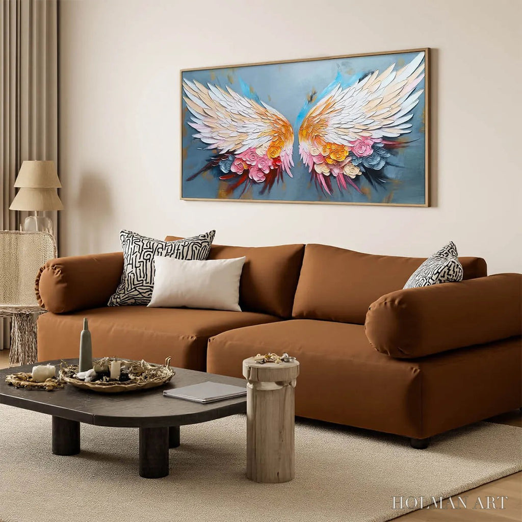 HOLMAN ART Floral Flight – Textured Floral Wings Oil Painting on Canvas - image 4