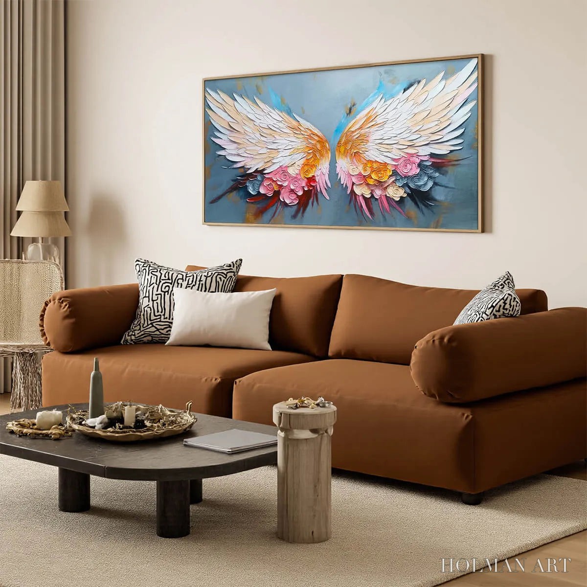 HOLMAN ART Floral Flight – Textured Floral Wings Oil Painting on Canvas - image 4