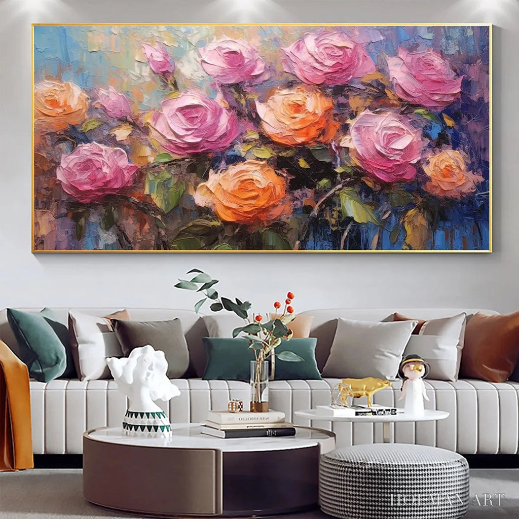 HOLMAN ART Sunkissed Rose Harmony – Original Impasto Floral Oil Painting on Canvas - image 4