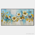 HOLMAN ART Golden Blossom Drift – Floral Painting with Gold Accents - image 1