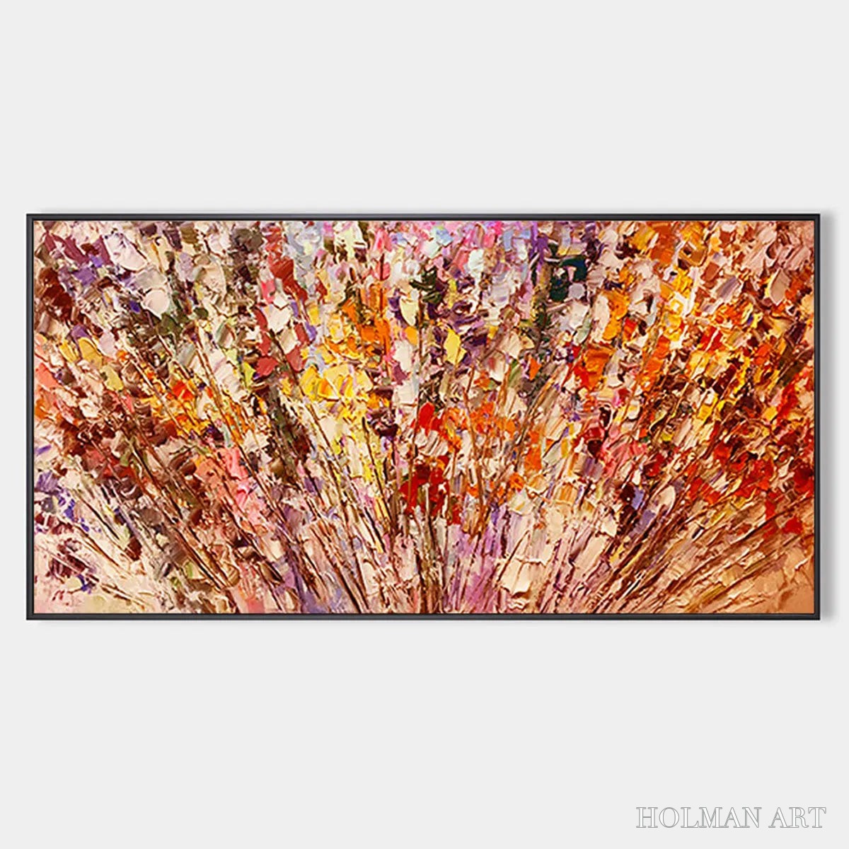 HOLMAN ART Autumn Harvest – Impasto Floral Oil Painting in Warm Autumn Hues - image 1