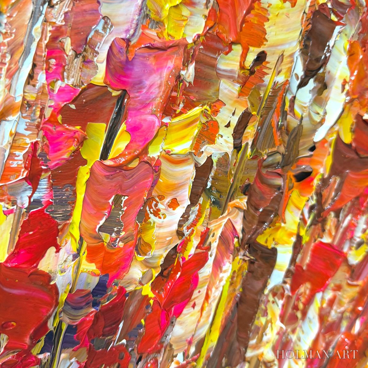 HOLMAN ART Autumn Harvest – Impasto Floral Oil Painting in Warm Autumn Hues - image 3