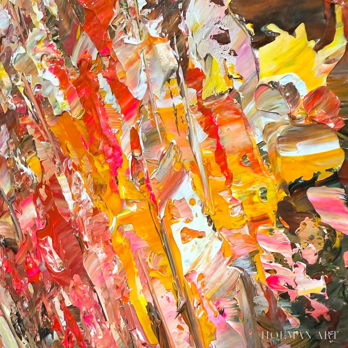 HOLMAN ART Autumn Harvest – Impasto Floral Oil Painting in Warm Autumn Hues - image 6