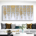 HOLMAN ART Golden Rain – Minimalist Floral Oil Painting in Gold and Grey - image 2