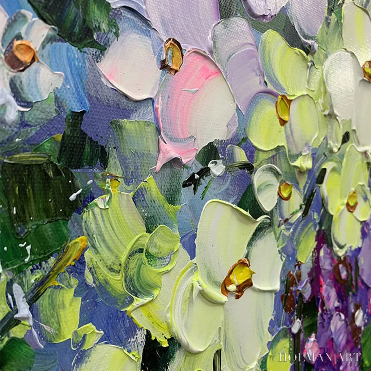 HOLMAN ART Serenity in Purple – Vertical Impasto Floral Oil Painting - image 3