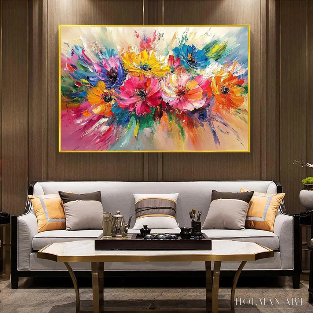 HOLMAN ART Vibrant Bloom – Impasto Floral Oil Painting in Vibrant Multicolor - image 2