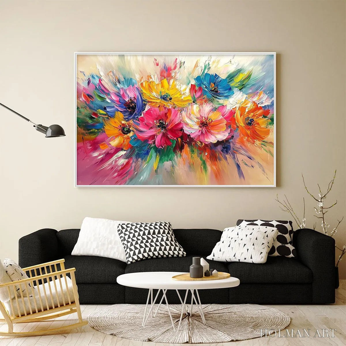 HOLMAN ART Vibrant Bloom – Impasto Floral Oil Painting in Vibrant Multicolor - image 3