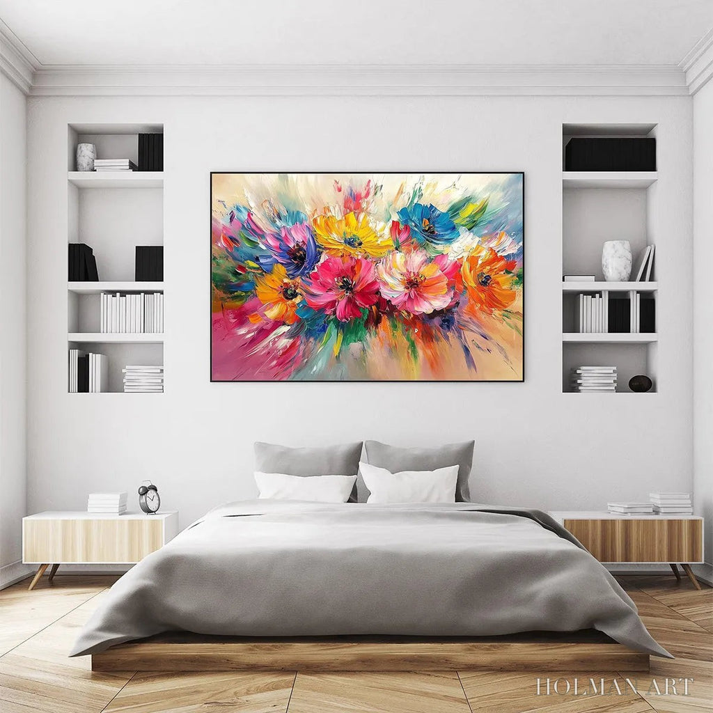 HOLMAN ART Vibrant Bloom – Impasto Floral Oil Painting in Vibrant Multicolor - image 6