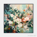 HOLMAN ART Secret Garden – Square Impressionistic Floral Oil Painting in Soft Hues - image 1