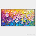 HOLMAN ART Rainbow Falls – Panoramic Impasto Floral Oil Painting in Vibrant Rainbow Hues - image 1