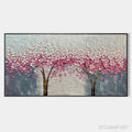 HOLMAN ART Spring Blossom – Panoramic Cherry Blossom Painting in Pink and White, Textured Impasto, Modern - image 1