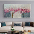 HOLMAN ART Spring Blossom – Panoramic Cherry Blossom Painting in Pink and White, Textured Impasto, Modern - image 2