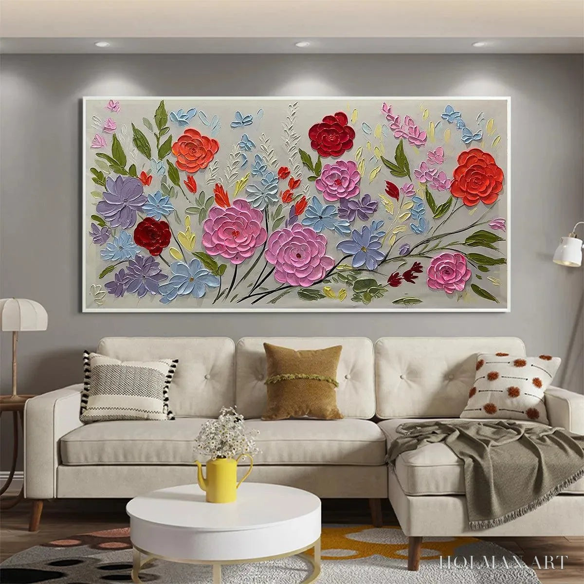 HOLMAN ART Hand-Painted Floral Oil Painting - Vibrant Garden Art - image 5