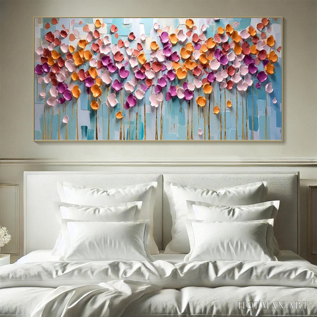 HOLMAN ART Colorful Petals Oil Painting - Abstract Floral - image 2