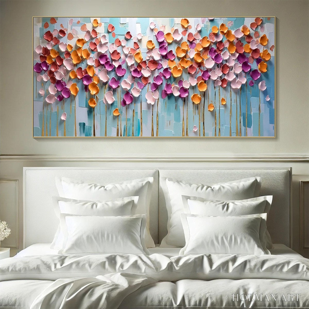 HOLMAN ART Colorful Petals Oil Painting - Abstract Floral - image 2
