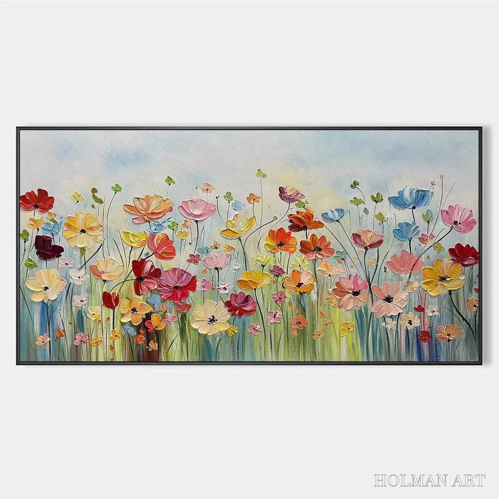 HOLMAN ART Colorful Floral Oil Painting - Blooming Garden Art - image 1