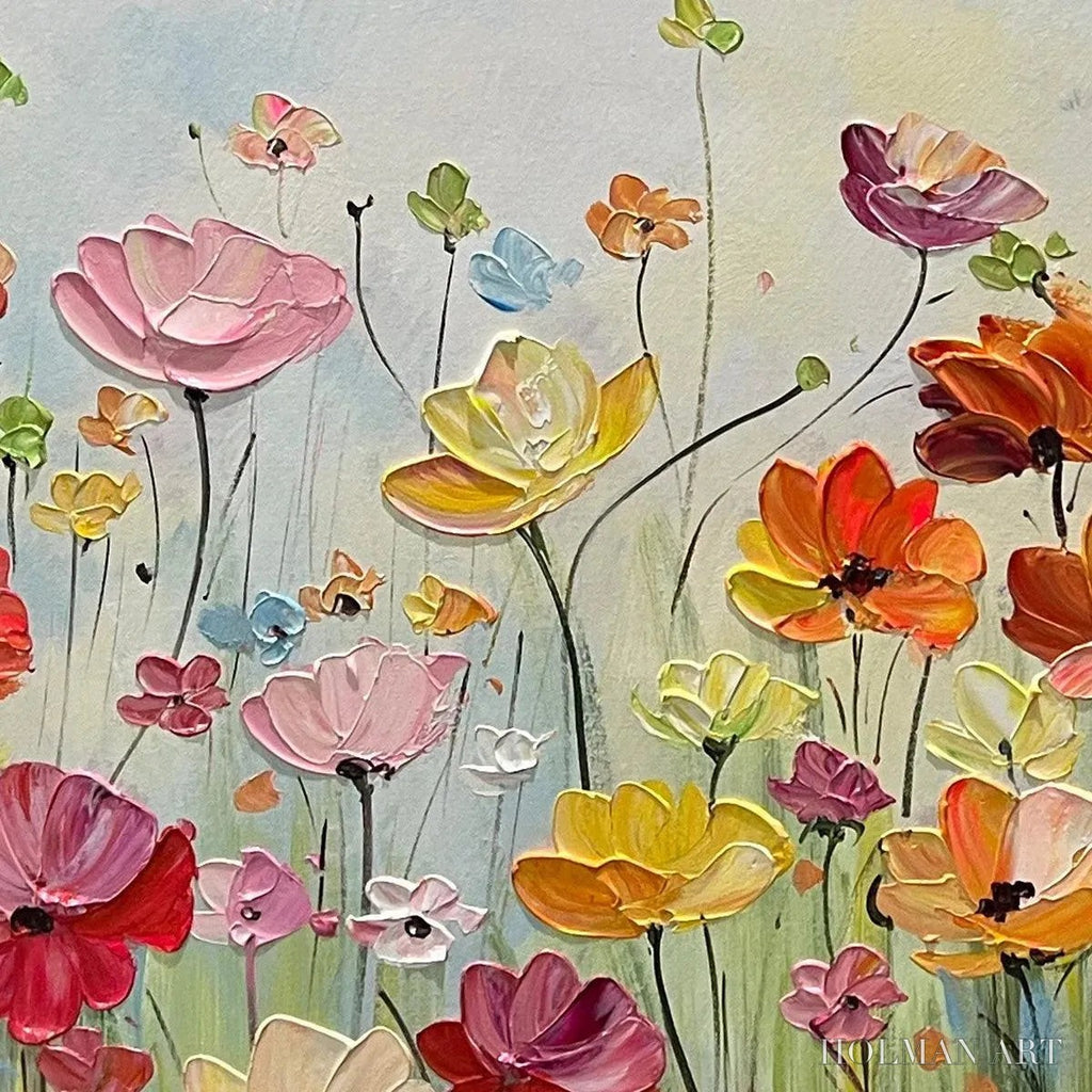 HOLMAN ART Colorful Floral Oil Painting - Blooming Garden Art - image 3