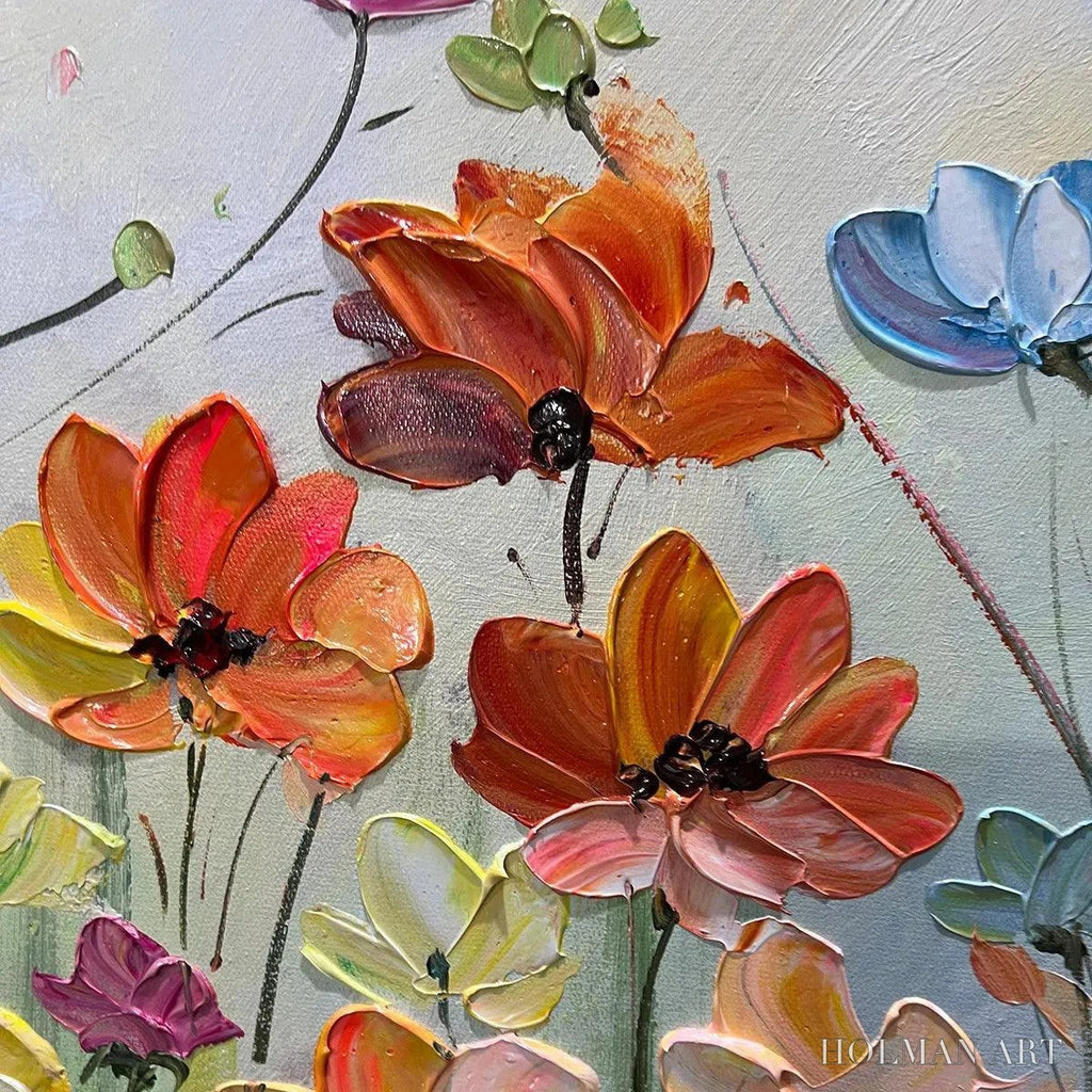 HOLMAN ART Colorful Floral Oil Painting - Blooming Garden Art - image 6