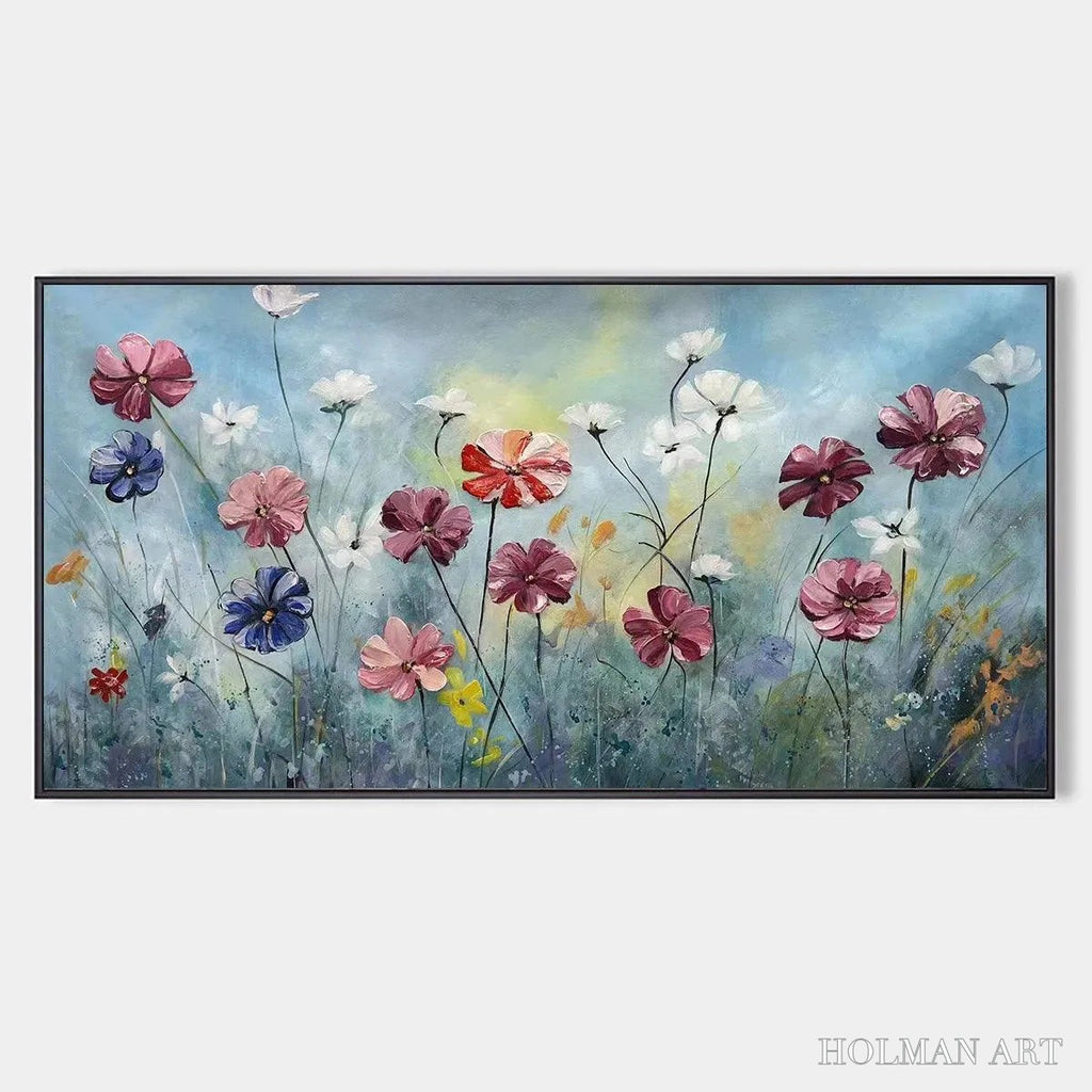 HOLMAN ART Colorful Floral Oil Painting - Vibrant Garden Art - image 1
