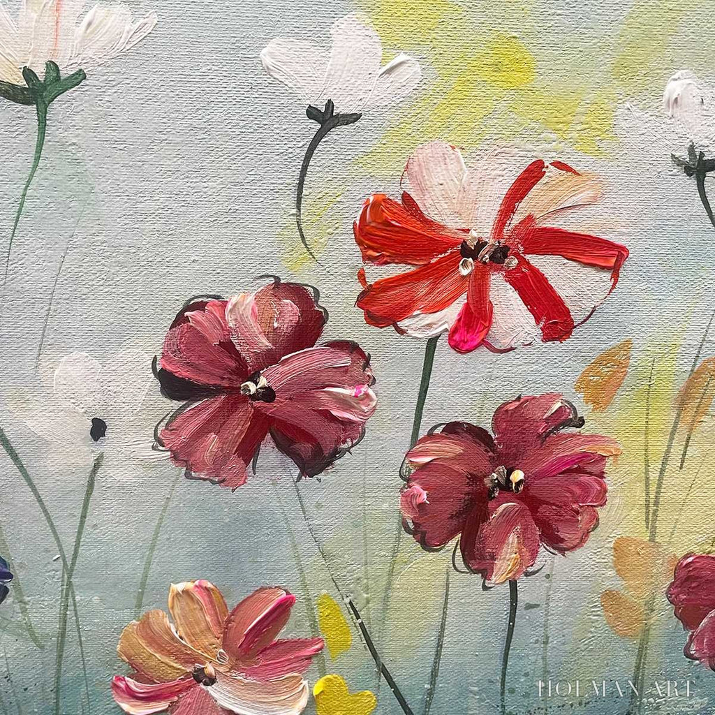HOLMAN ART Colorful Floral Oil Painting - Vibrant Garden Art - image 3