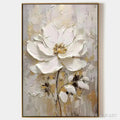 HOLMAN ART White Blossom – Textured White Floral Painting, Impasto , Vertical Canvas, Romantic Decor - image 1