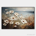 HOLMAN ART Seaside Blossoms – Textured Floral Painting, Impasto , Horizontal Canvas, Coastal Decor - image 1