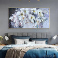 HOLMAN ART White Petal Dream – Floral Painting, Impasto, Textured , White Flowers, Panoramic - image 2