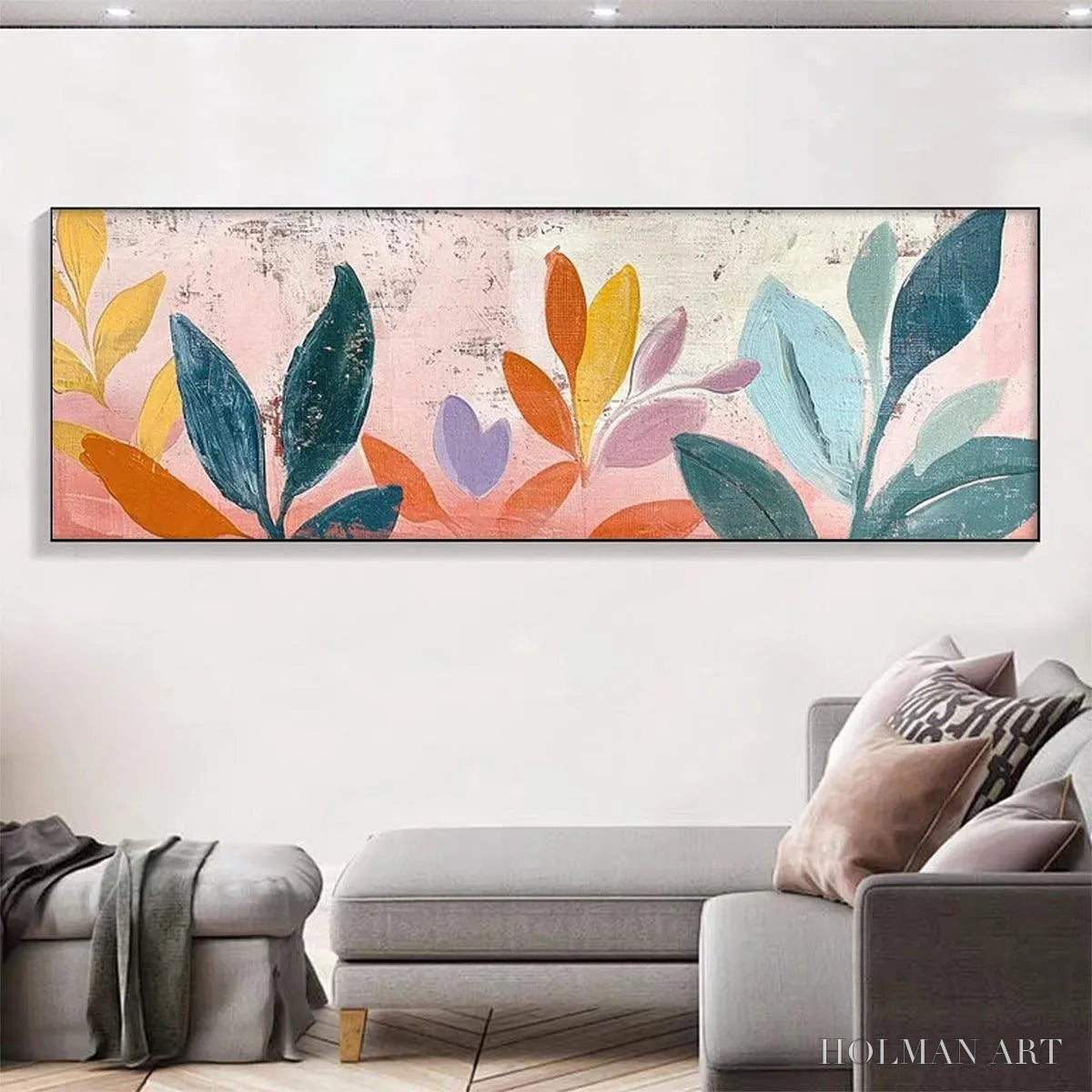 HOLMAN ART Pastel Botanical Panoramic – Floral Painting, Panoramic , Pastel Decor - image 2